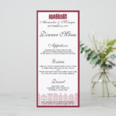 Menu de dîner de mariage hollandais des maisons du (Debout devant)