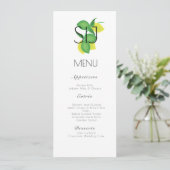 Menu de dîner de mariage Limoncillo citron vert Bo (Debout devant)