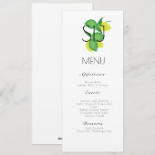Menu de dîner de mariage Limoncillo citron vert Bo (Devant / Derrière)