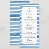 Menu de dîner de mariage nautique Menu de plage fê (Devant / Derrière)
