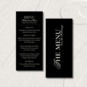 Menu de dîner de mariage noir et blanc Modern Old 