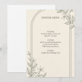 Menu de dîner de mariage Olive Botanical Arch (Devant / Derrière)