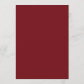 Menu de dîner de mariage personnalisé avec nom en (Dos)