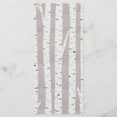 Menu de dîner de mariage rustique sous les bouleau (Dos)