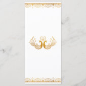 Menu de dîner de mariage sur modèle or indien (Dos)