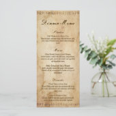 Menu de dîner de mariage Viking Norse (Debout devant)