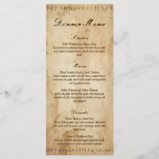 Menu de dîner de mariage Viking Norse
