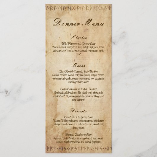 Menu de dîner de mariage Viking Norse (Devant)