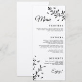 Menu de dîner de mariage Woodland Charm (Devant / Derrière)