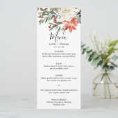 Menu de dîner de Noël aux baies de houx et florale (Debout devant)
