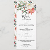 Menu de dîner de Noël aux baies de houx et florale (Devant / Derrière)