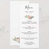 Menu de dîner de Noël avec baies de houx et fleurs (Devant / Derrière)