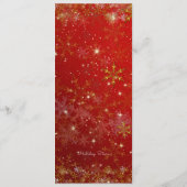 Menu de dîner de Noël en flocons de neige dorés ro (Dos)