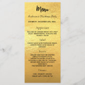 Menu de dîner de Noël en or (Devant)