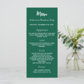 menu de dîner de Noël vert blanc (Debout devant)