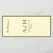 Menu de dîner de réception de mariage jaune beurre (Dos)