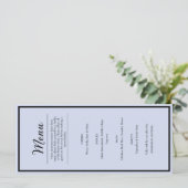 Menu de dîner de réception de mariage lavande viol (Debout devant)