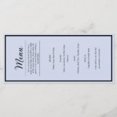 Menu de dîner de réception de mariage lavande viol (Devant)