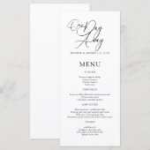 Menu de dîner de répétition élégant à un jour de l (Devant / Derrière)
