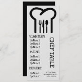 Menu de dîner de restaurant avec chapeau de chef m (Devant / Derrière)