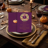 Menu de dîner de Thanksgiving botanique prune vint
