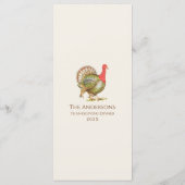 Menu de diner de Thanksgiving dinde classique (Dos)
