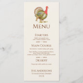 Menu de diner de Thanksgiving dinde classique (Devant)