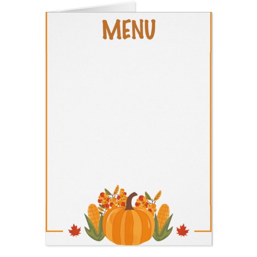 menu de dîner de Thanksgiving style 10.retro autom (Devant)