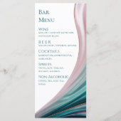 Menu de dîner et de bar de mariage en soie sarcell (Dos)