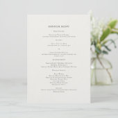 Menu de dîner floral romantique élégant (Debout devant)