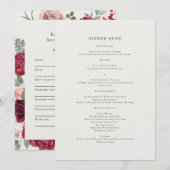 Menu de dîner floral romantique élégant (Devant / Derrière)