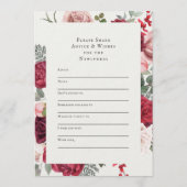Menu de dîner floral romantique élégant (Dos)