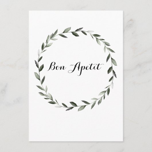 Menu de dîner large personnalisable classique (Dos)