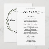 Menu de dîner large personnalisable classique (Devant / Derrière)