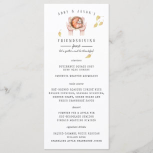 Menu de dîner personnalisé pour le repas de Thanks