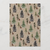 Menu de dîner Rustique Kraft Papier Forêt hivernal (Dos)