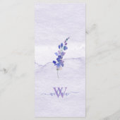 Menu de douche à l'aquarelle violette Floral (Dos)