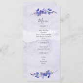 Menu de douche à l'aquarelle violette Floral (Devant / Derrière)