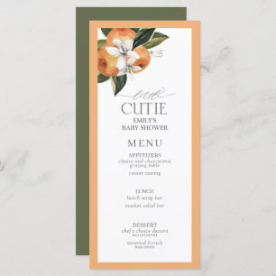 Menu de douche d'aquarelle Little Cutie Orange Cit