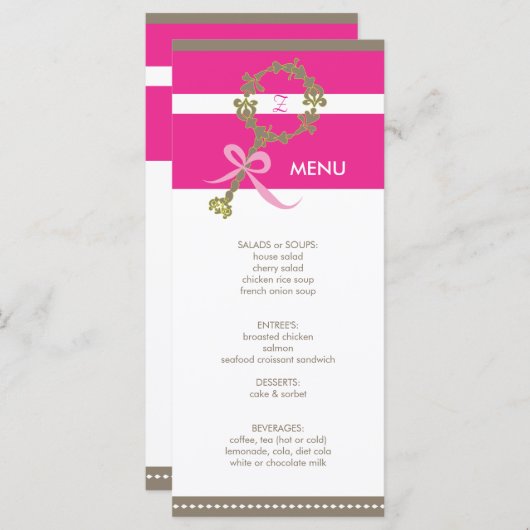 Menu de douche de hochet de bébé de monogramme (Devant / Derrière)