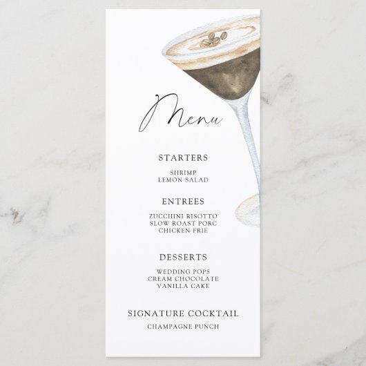 Menu de douche de mariage où l'amour se prépare (Devant)