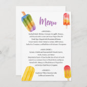 Menu de douche pour bébé Popsicle Summer (Devant / Derrière)