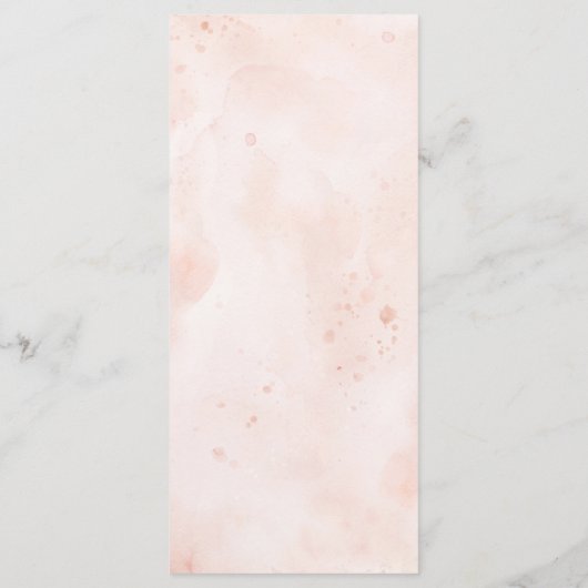 Menu de douche rose gold aquarelle rose (Dos)