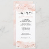 Menu de douche rose gold aquarelle rose (Devant / Derrière)