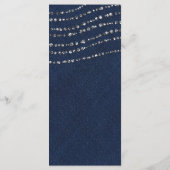 Menu de fête Blue Denim & Diamonds Sparkle Bling (Dos)