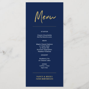Menu de fête d'anniversaire avec lettrage moderne 