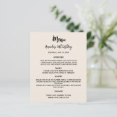 Menu de fête d'anniversaire beige (Debout devant)