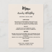 Menu de fête d'anniversaire beige (Devant)