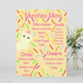 Menu de fête d'anniversaire Caticorn (Debout devant)