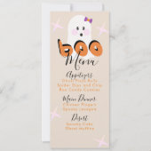 Menu de fête d'anniversaire de Halloween rétro ave (Devant)